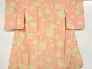 アンティーク　錦紗渦巻に花模様長襦袢